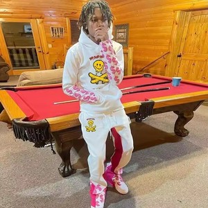 Venta caliente personalizado Puff impresión con capucha chándal Streetwear peso pesado pantalones de chándal de gran tamaño y conjunto de Sudadera con capucha para el invierno - Product Image 2