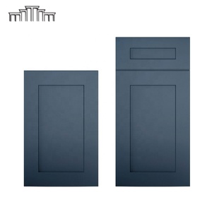 Suministros de fábrica de Vietnam, pintura Cyber Grey, puertas de cocina de madera Natural azul, cajones, armarios, cierre suave - Product Image 3