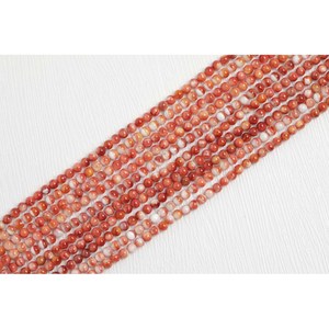 Cuentas Redondas Teñidas de Coral y Hueso para la Fabricación de Joyas - Cuentas Sueltas Azules y Naranjas - Product Image 2