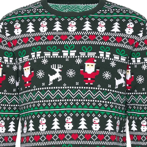 2025 vacaciones Navidad transpirable frente pulóver Jumper invierno hombres tejido 100% algodón suéter personalizado para adultos - Product Image 3