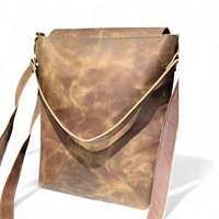 Tas Selempang Unisex Customizable dengan Tali Adjustable, Desain Mewah Terbaru 2026, Kulit Asli Vintage Bohemian untuk Wanita