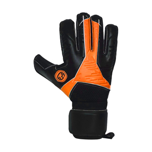Gants de gardien de but en latex orange et noir avec dos en caoutchouc gaufré 3D et découpe pour les doigts enroulés pour une utilisation en extérieur - Product Image 1