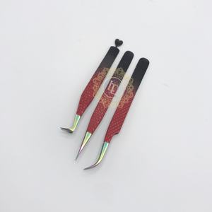 Vente chaude pince à épiler à pointe arc-en-ciel en acier inoxydable de haute qualité revêtement en poudre durable testé à la main pour l'utilisation des cils - Product Image 2