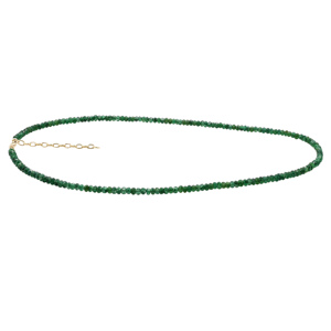 <b>Green</b> Strawberry Faceted Rondelle Sterling Silver Gold Plated Adjustable <b>Beads</b> <b>Necklace</b> October Birthstone Months Wedding Gift - Product Image 2
