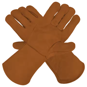 Guantes de soldadura de cuero dividido de piel de vaca de alta resistencia Guantes de seguridad de protección personal Características resistentes a chispas ignífugas para - Product Image 3