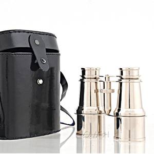 Étui en cuir pour jumelles en aluminium, design nautique décoratif, motif côtier, léger, modèle de présentation sur table 7,6L x 14L x 12,7H cm - Product Image 3