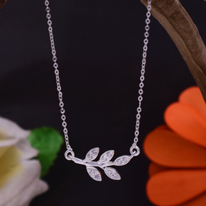 Collier pendentif en forme de feuille mignon en argent sterling 925 plaqué or massif avec pierre précieuse zircon naturelle, bijoux fins en gros - Product Image 3