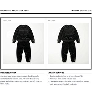 Conjunto Deportivo Ligero de Dos Piezas para Mujer, Sudadera con Capucha y Pantalones Deportivos de Felpa de Algodón con Pedrería - Product Image 6