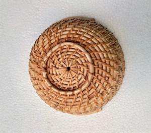 Ensemble de 2 bols à fruits élégants en rotin brun rond pour ustensiles de cuisine et cadeaux de fête de Noël - Product Image 3