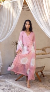 ชุดเดรสยาวสไตล์โบฮีเมียนสุดหรู ผ้าฝ้าย 100% คอวี แขนยาว ทรงเอไลน์ - Product Image 5