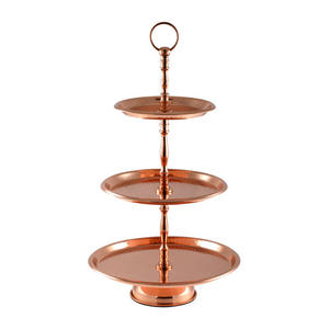 Forma redondeada Sostenible Más popular Venta de soporte de pastel de metal Calidad superior Acabado chapado en oro Soporte de servidor de pastel de metal - Product Image 5