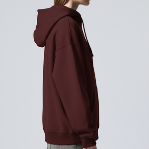 Sudadera con Capucha para Mujer, Nueva, Moderna, Gruesa, 100% Algodón, con Logotipo Bordado en 3D Personalizado, Color Sólido, Corte Holgado - Product Image 6