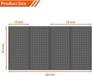 Panneau perforé mural en métal 4 pièces <span class=keywords><strong>Panneaux</strong></span> <span class=keywords><strong>muraux</strong></span> de stockage d'<span class=keywords><strong>outils</strong></span> Outil électrique suspendu <span class=keywords><strong>pour</strong></span> garage - Product Image 2