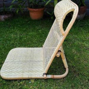 Chaise longue en rotin naturel et osier, assise pliable et réglable au sol pour la lecture, le yoga et la relaxation d'Indonésie - Product Image 6