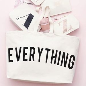 กระเป๋าผ้าแคนวาสขนาดใหญ่พิเศษ28x8x16 (สีเบจ) ใช้ซ้ำได้ร้านขายของชำขนาดใหญ่ - Product Image 1