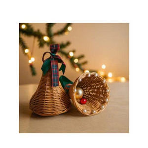 Rotin Osier Étoile De Noël Ornement Rustique Arbre De Vacances Suspendu Décoration Style Vintage Pour La Décoration Intérieure - Product Image 1