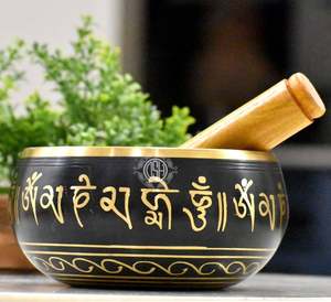 Cuenco tibetano ecológico para cantar, cuenco con sonido para meditación hecho a mano en la India para la curación y el cuenco de atención plena - Product Image 2