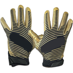 Guantes de fútbol americano hechos en fábrica, diseño de receptor antideslizante, agarre de cuero transpirable, guantes prácticos para juegos de entrenamiento para adultos - Product Image 2