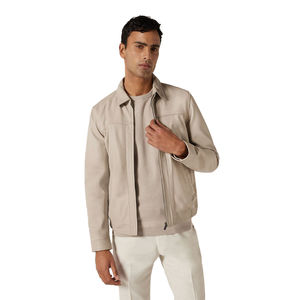 2025 Premium Design Men's Lightweight Cowhide <b>Suede</b> <b>Leather</b> Winter <b>Jacket</b> New Zipper Stand Collar Front Logo Waterproof - Product Image 3