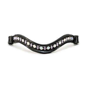 Todas las formas y tamaños personalizados precio al por mayor Banda de cejas de caballo de cuero inglés negro con cristales perlas Cadena de cuentas banda de cejas - Product Image 2