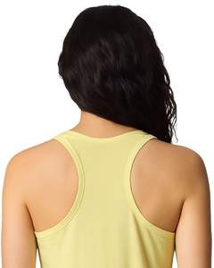 Premium <b>Women</b> Racerback Tank <b>Top</b> in Light <b>Lemon</b> Yellow Soft Stretch Sleeveless Athletic Gym Wear Casual Summer Basic Vest OEM - Product Image 5