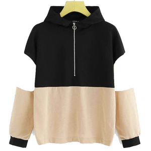 Custom Color Block <b>Hooded</b> Sweatshirt Oversized <b>Zip</b> Up Hoodie Polyester Cotton Winter Casual Wear OEM - Product Image 1