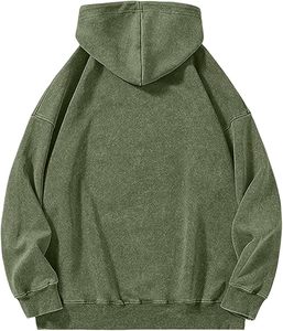 Sudadera con capucha de lavado ácido de moda con bolsillo de canguro Sudadera con capucha de lavado ácido para uso diario de invierno - Product Image 2