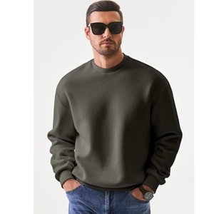 เสื้อสเวตเตอร์คอกลมสำหรับผู้ชายทรงหลวมสีทึบแขนยาวออกแบบได้โดยตรงจากโรงงานผลิตในบังคลาเทศ - Product Image 3