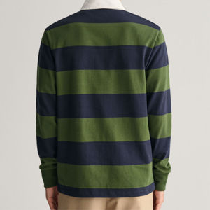 Chemises de rugby pour hommes avec logo d'équipe personnalisé OEM Polo de rugby à manches longues en coton à rayures Vente en gros personnalisé - Product Image 3