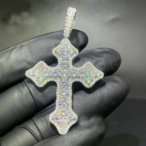 Collar con Colgante de Nombre Inicial Personalizado, Chapado en Oro de 18K, Cadena con Moissanita VVS, Certificado IGI, Estilo Hip Hop Unisex, Joyería Fina - Product Image 1