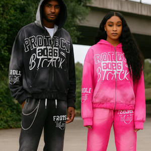 Pantalones y Chaqueta Deportivos Casuales Transpirables |   Chándal Deportivo Unisex 100% Algodón |   Conjunto de Entrenamiento al por Mayor - Product Image 6