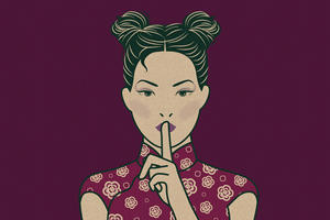 Made In Germany - Home Decor Canvas Picture Asian - Wall Painting Mural In Violet And Beige - Canvas Picture On Stretcher <b>Frame</b> - Product Image 5