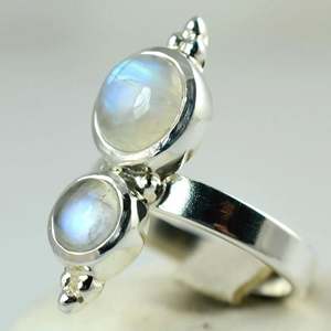 Rainbow Moonstone 925 Sterling <b>Silver</b> Handmade <b>Statement</b> <b>Ring</b> Men's Boho June Birthstone Jewelry Perfect Gift for Her Birthday - Product Image 4