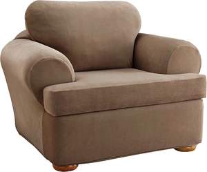 THLCr - 0062 American Custom T-Cushion <b>Chair</b> Three Piece Slipcover Stretch Form Fit for Living Room - Product Image 2
