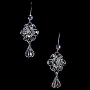 Elegant Modern Floral <b>Silver</b> Filigree Oxidised <b>Silver</b> Plated <b>Stud</b> <b>Earrings</b> High Quality Party Wear Women Ethnic Fashion Jewelry - Product Image 1