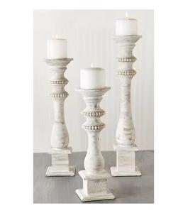 Bougeoirs en bois de manguier de la meilleure qualité du fabricant indien Ensemble de piliers de bougies en bois pour la décoration de Noël et des fêtes - Product Image 4