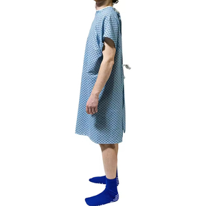 Robes d'hôpital pour hommes, en coton tricoté, qualité supérieure, personnalisées, pour patients - Product Image 4