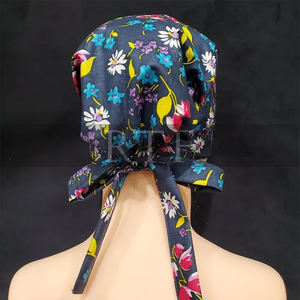 Chapeaux de gommage d'infirmière imprimés à la mode par Raw to Fine Cotton Scrub Hats avec bandeau anti-transpiration pour les scènes extérieures et décontractées - Product Image 5