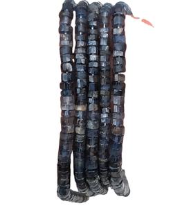 Natural 13 Inch Long Genuine <b>Blue</b> Iolite Gemstone Faceted Tyre Shape <b>Beads</b> for Jewelry Making Wholesale - Product Image 1