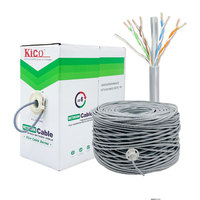Kicco CAT6 UTP PVC kabel LAN dalam ruangan 305m 4 kabel komunikasi pasangan putar untuk penggunaan dalam ruangan kabel kinerja tinggi