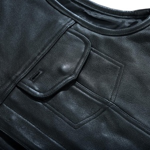 Nouveauté : Gilets de moto en cuir noir pour homme, vestes en cuir personnalisées, imprimées, respirantes, avec fermeture éclair, pour l'hiver - Product Image 5