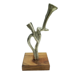 Contemporary Tabletop <b>Ornament</b> Christmas Sculpture With <b>Wooden</b> Base Modern Aesthetic Room Decor <b>Ornaments</b> - Product Image 5