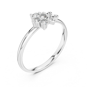 Bague à clous en or blanc 14 carats avec diamant rond de laboratoire pour femmes |   Vêtements de fête |   Nouveau diamant cultivé - Product Image 3