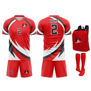 Uniforme de Fútbol de Manga Corta de Alta Calidad, Transpirable, de Secado Rápido, 100% Poliéster, Cuello en V, Cintura Elástica, con Logotipo Personalizado en la Parte Delantera - Product Image 2