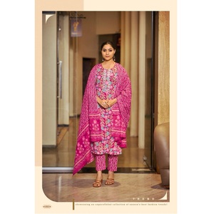 Ensemble kurta traditionnel en pur coton Dupatta pour femmes, ensemble de 3 pièces Salwar Kameez, dernière conception de filles, nouvelle collection 2025 - Product Image 1