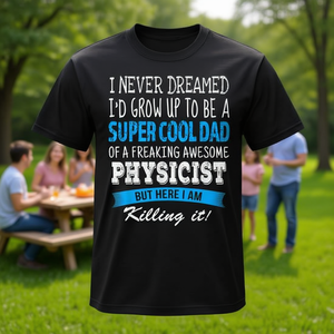 T-shirt da uomo a maniche corte girocollo con stampa serigrafica per riunioni di famiglia - Papà Fisico - Product Image 3