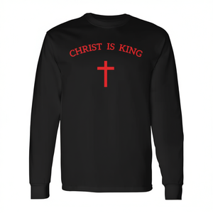 Camiseta de Manga Larga con Cruz, Cristo es Rey, Camiseta Cristiana para Creyentes, Producto Promocional - Product Image 2