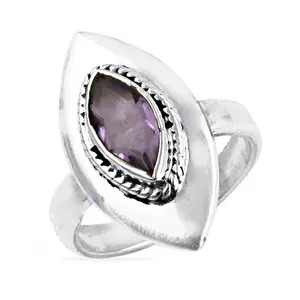 Anillo de Plata 925 para Mujer con Granate Natural o Circonita, Joyería Fina con Incrustaciones de Amatista - Product Image 2