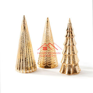 Escultura de mesa para decoración de fiesta de Navidad Acabado en plata Diseño personalizado Decoración de mesa de metal Juego de 3 abstractos - Product Image 2