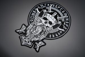 Odin Large <b>Back</b> Embroidered <b>Patch</b> for Vest Iron-on Sew on Multicolor - Product Image 3